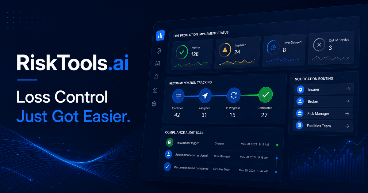 RiskTools.ai loss control software dashboard preview